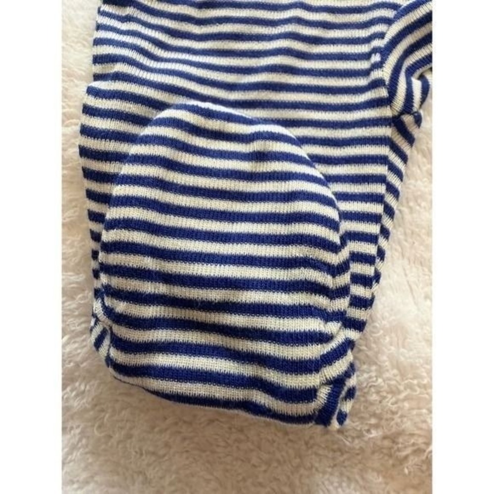 Wonder Nation Baby 2 Pack Sleep and Play Pajamas 3-6M Blue Smiley Stripe Modal - Picture 5 of 9